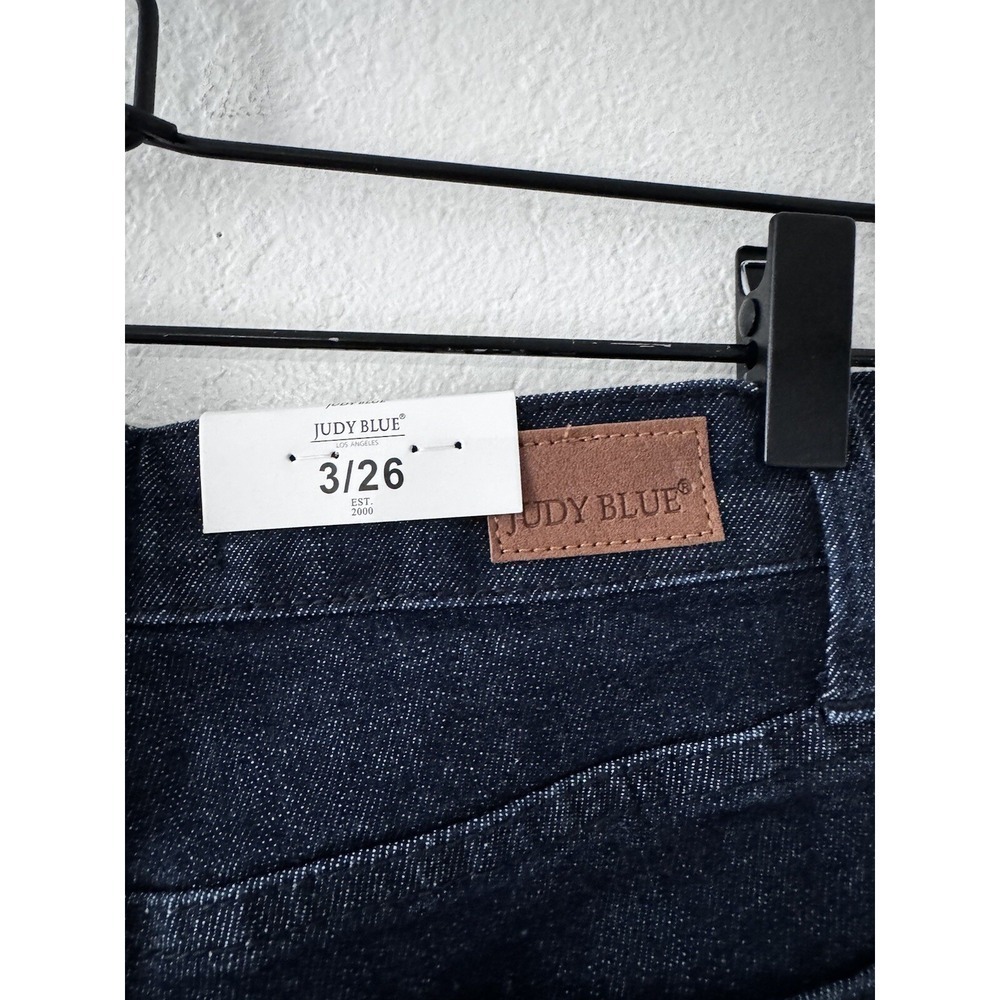Judy Blue Tummy Control Skinny High Waist Jeans Raw Hem Dark Wash Sz 26‎ - Picture 13 of 16